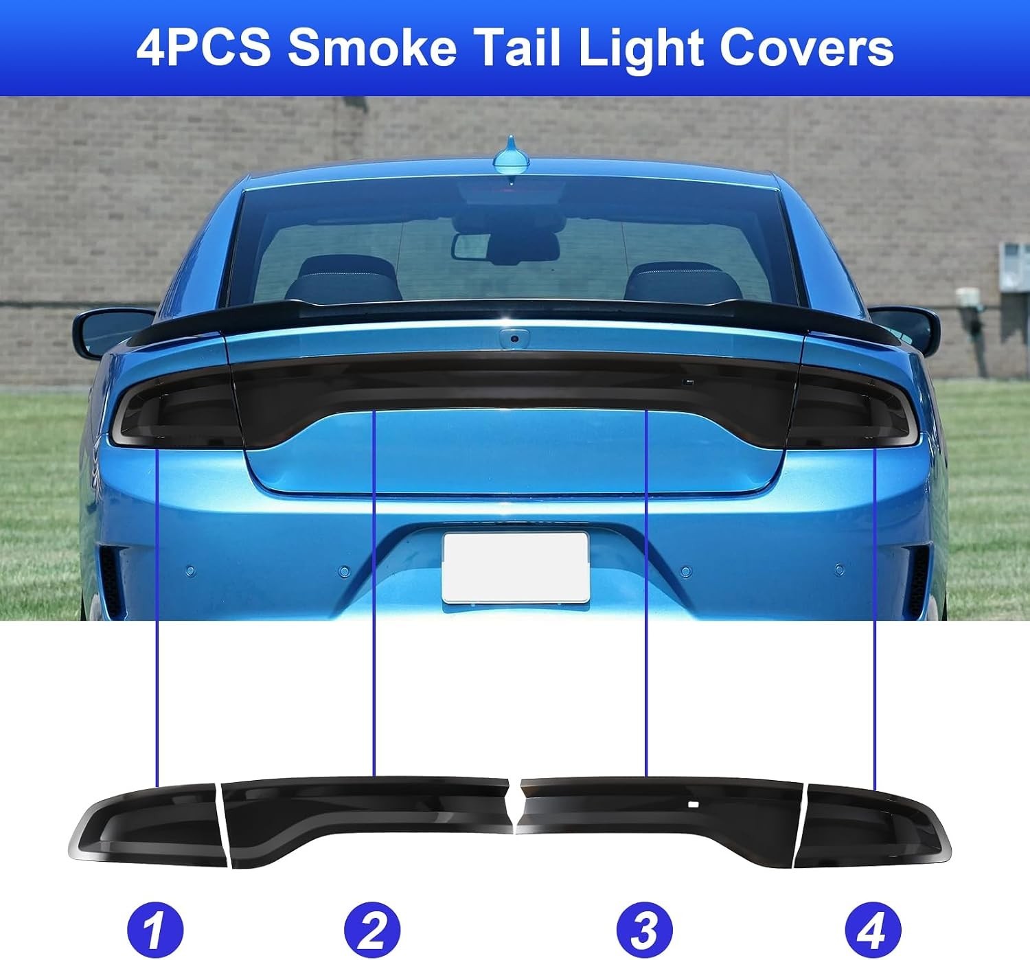 for Charger Tail Light Lamp Covers, Tail Light Cover Smoked Tail Light Guard