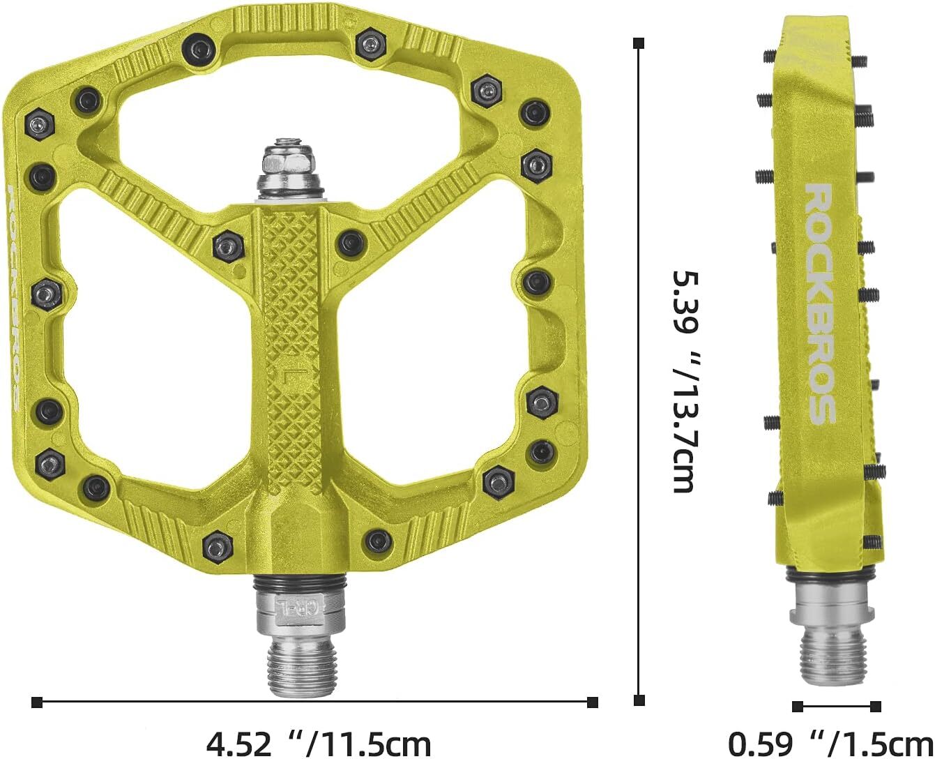 ROCKBROS Bicycle Pedals 9/16″ Lightweight Widen DU Bearing Platform Pedals