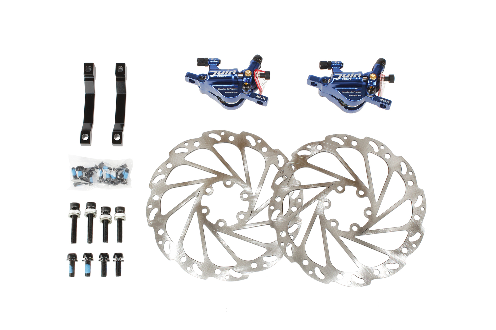 Juin Tech R1 Road Cyclocross Gravel Bicycle Hydraulic Disc Brake Set Blue