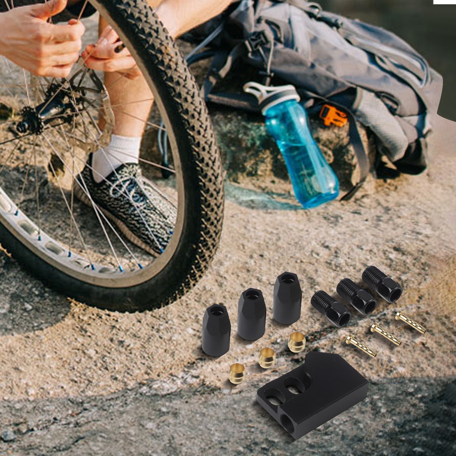 Durable Versatile Jet Black Hydraulic Brake Cable Tee 1 to 2 Adapter Reliable