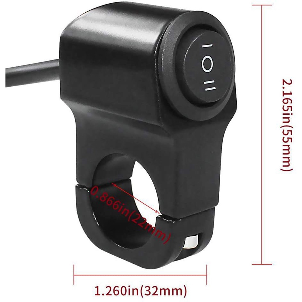 12V Motorcycle Light Switch for Handlebar 22cm Suitable for Various Bikes