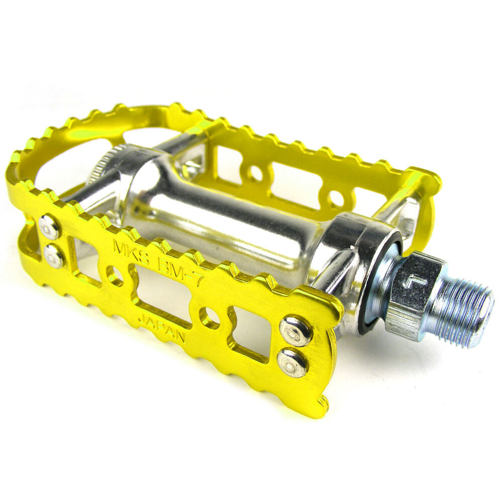 MKS reissued BM-7 BMX bicycle pedals – 9/16″ – LIGHT GOLD