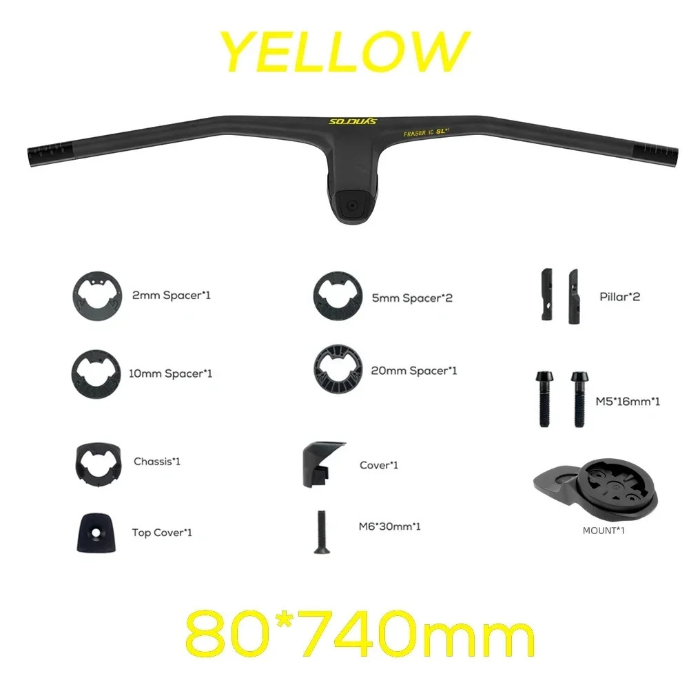 740MM -40 Degrees Full Carbon Fiber Integrated Cockpit MTB Handlebar Accessories