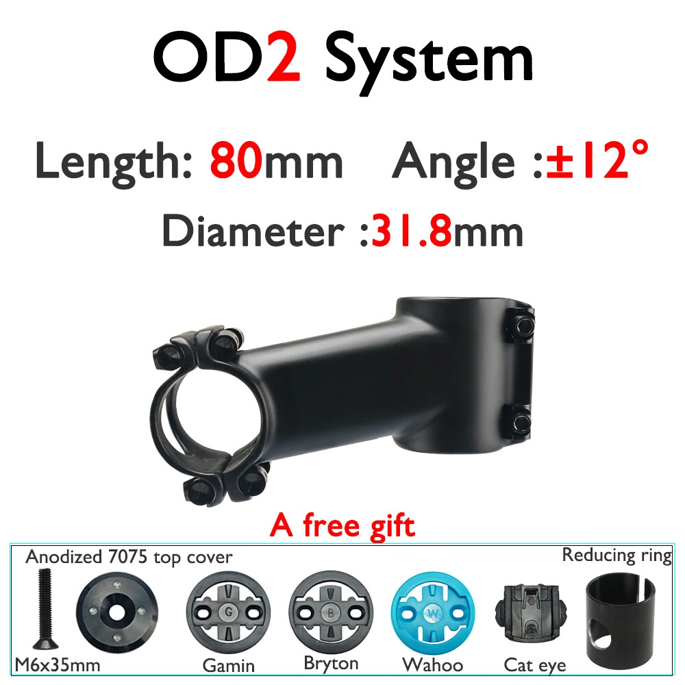 Road / Mountain Bike Carbon Stem 6° 12° 17° 60-120mm Fork Clamp Diameter 31.8mm