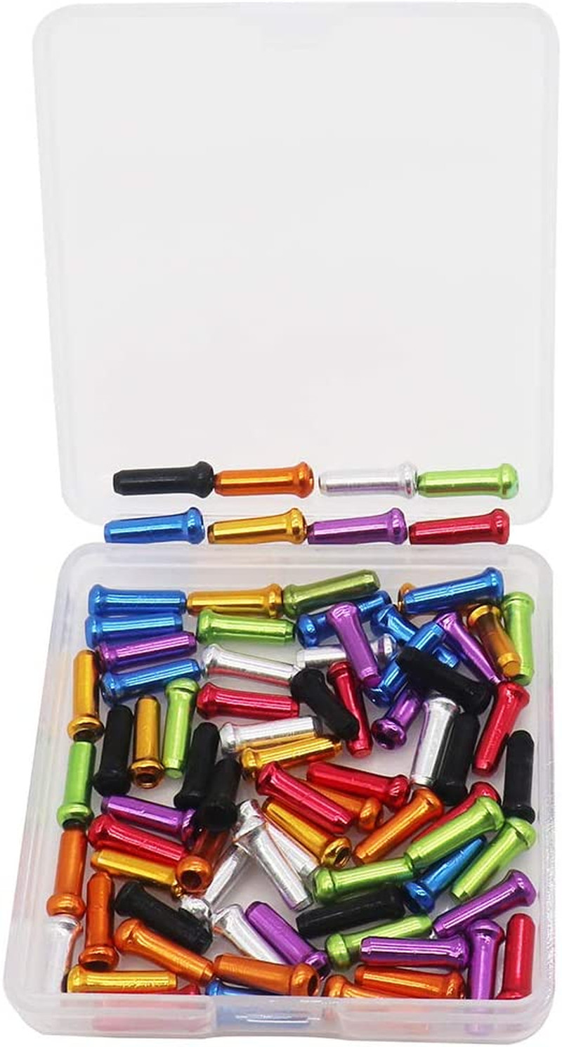 8 Color 80 PCS, Cable End Crimps, Bike Cable End Caps, Alloy Road Mountain Bikes
