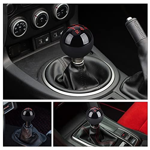 5 Speed Car Racing Gear Shift Shifter Knob, Resin Polished Round 5 Speed(Black)