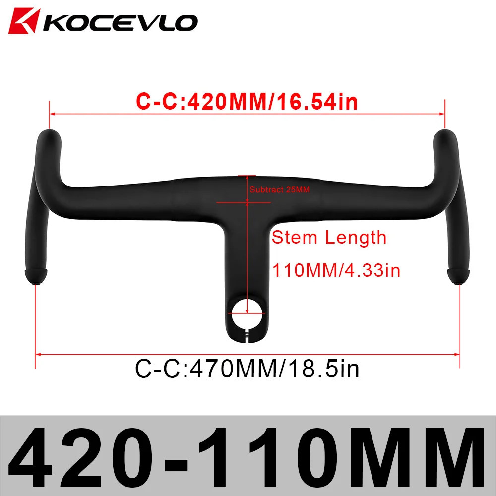 Gravel Road Bicycle Carbon Integrated Handlebar for 28.6mm Fork with Spacers
