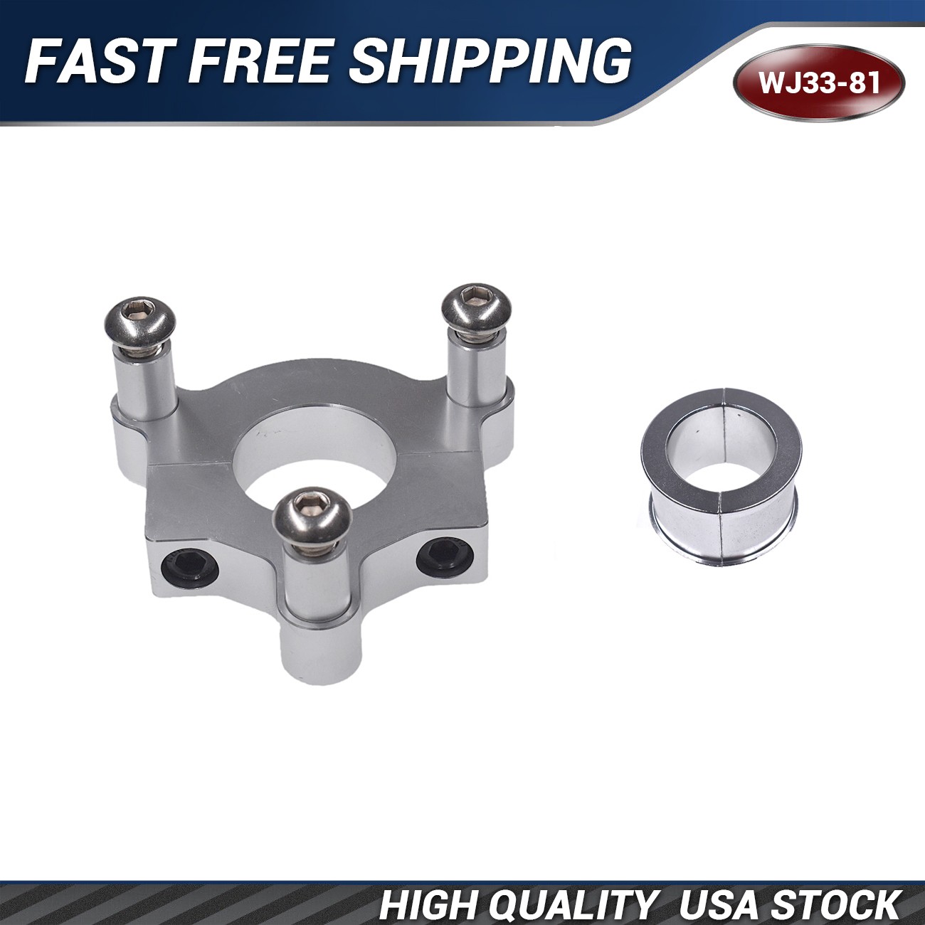 Silver 1″ 25mm / 1.5″ 38mm CNC Adapter Fits 49cc 50cc 66cc 80cc Motorized Bike.