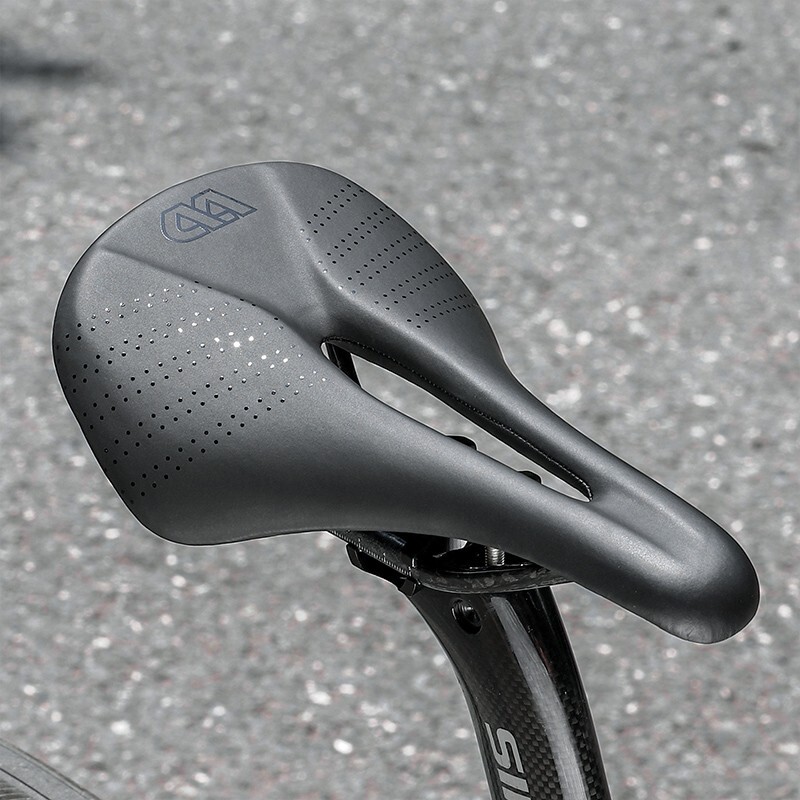 WEST BIKING Leather Carbon Fiber Road Bike Saddle Racing Bicycle Saddle Black