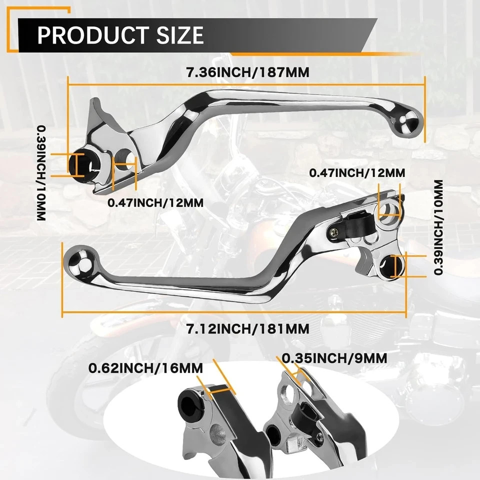 Chrome Silver Brake Clutch Lever Hand Levers Compatible with Harley Sportster