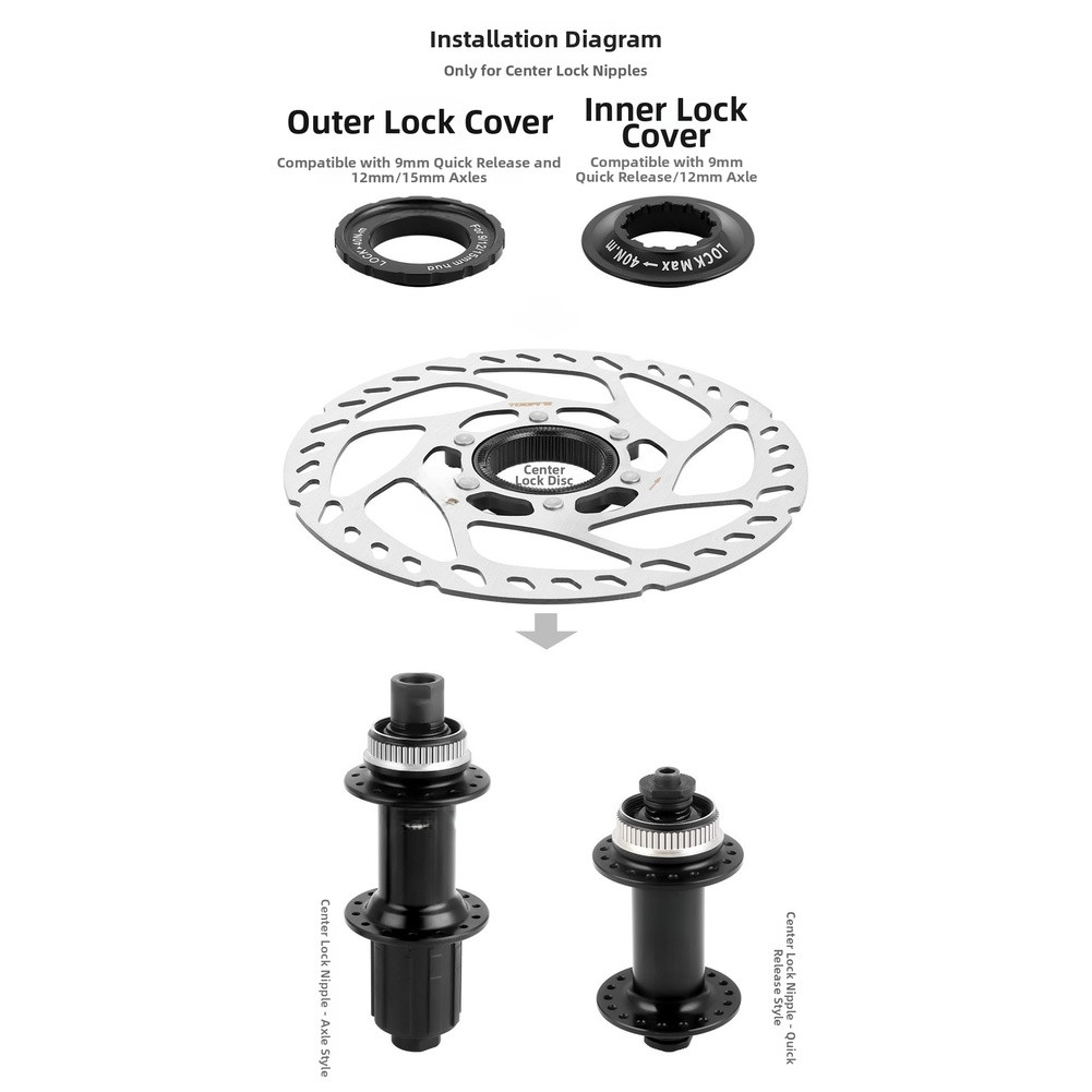 Center Lock Disc Brake Adapter for 6 Bolt Hub CNC Aluminum Alloy Material