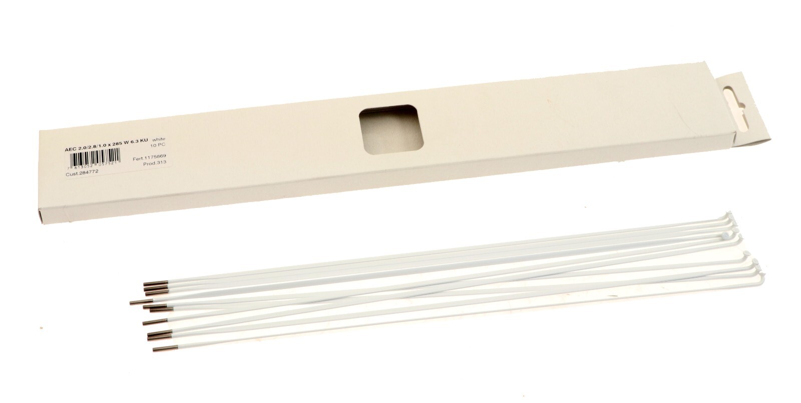 DT SWISS Aero Comp Bladed Spokes 285mm 14G 2.0/2.8/1.0 J-Bend – 10 QTY White NEW