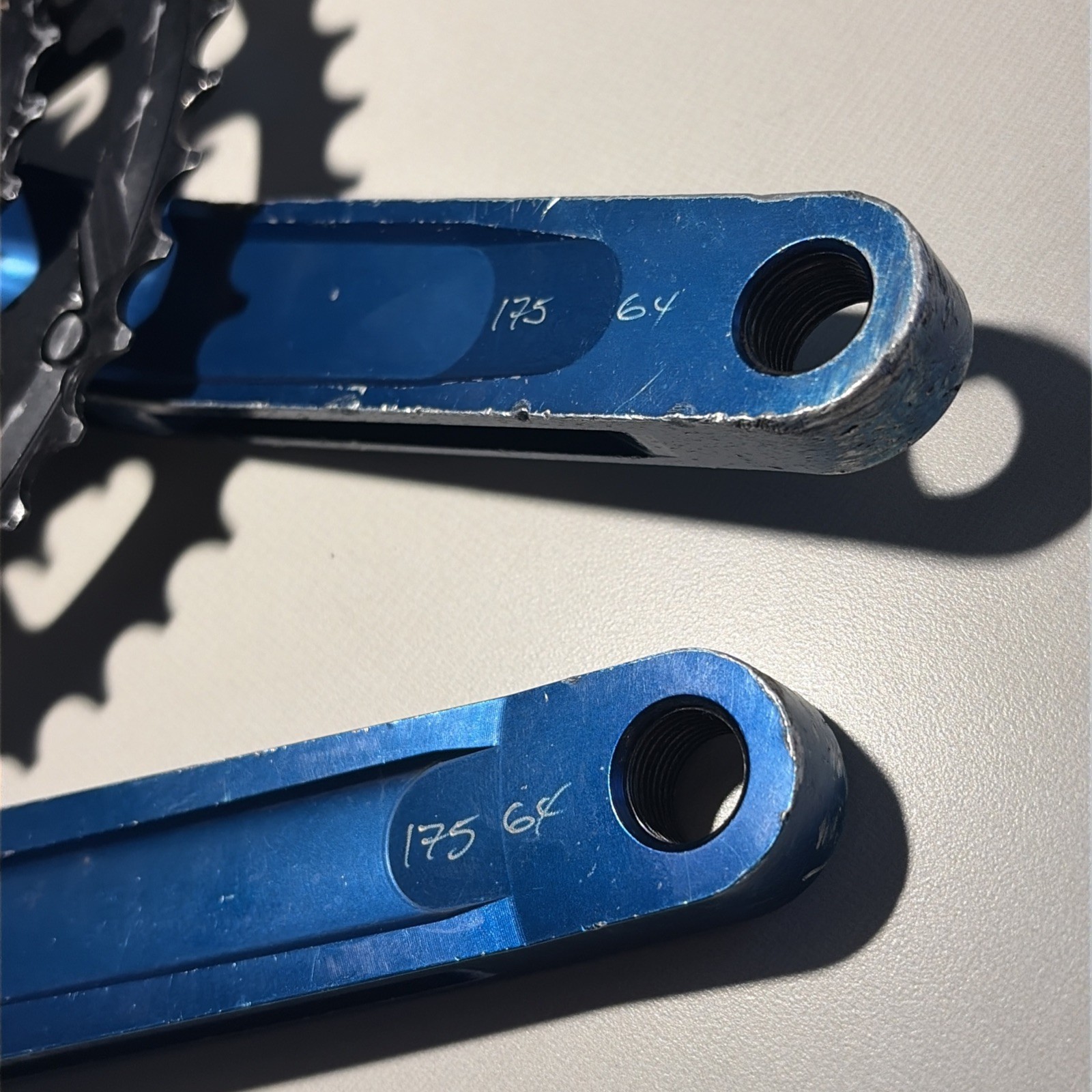 First Gen RaceFace Turbine LP 46/34/24T, 175mm Crankset 1993 1994 Blue Anodized