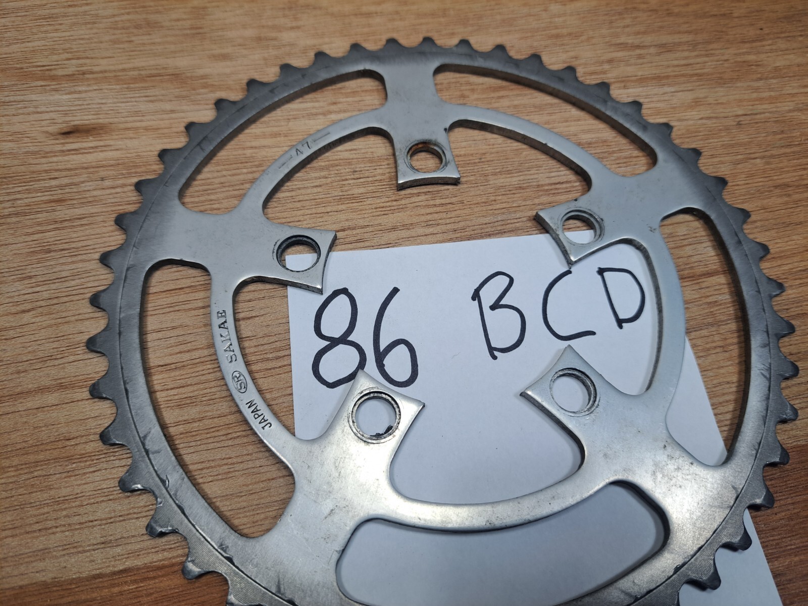 Vintage SR Suntour Sakae 47 Tooth Chainring – 86 BCD – UNRAMPED
