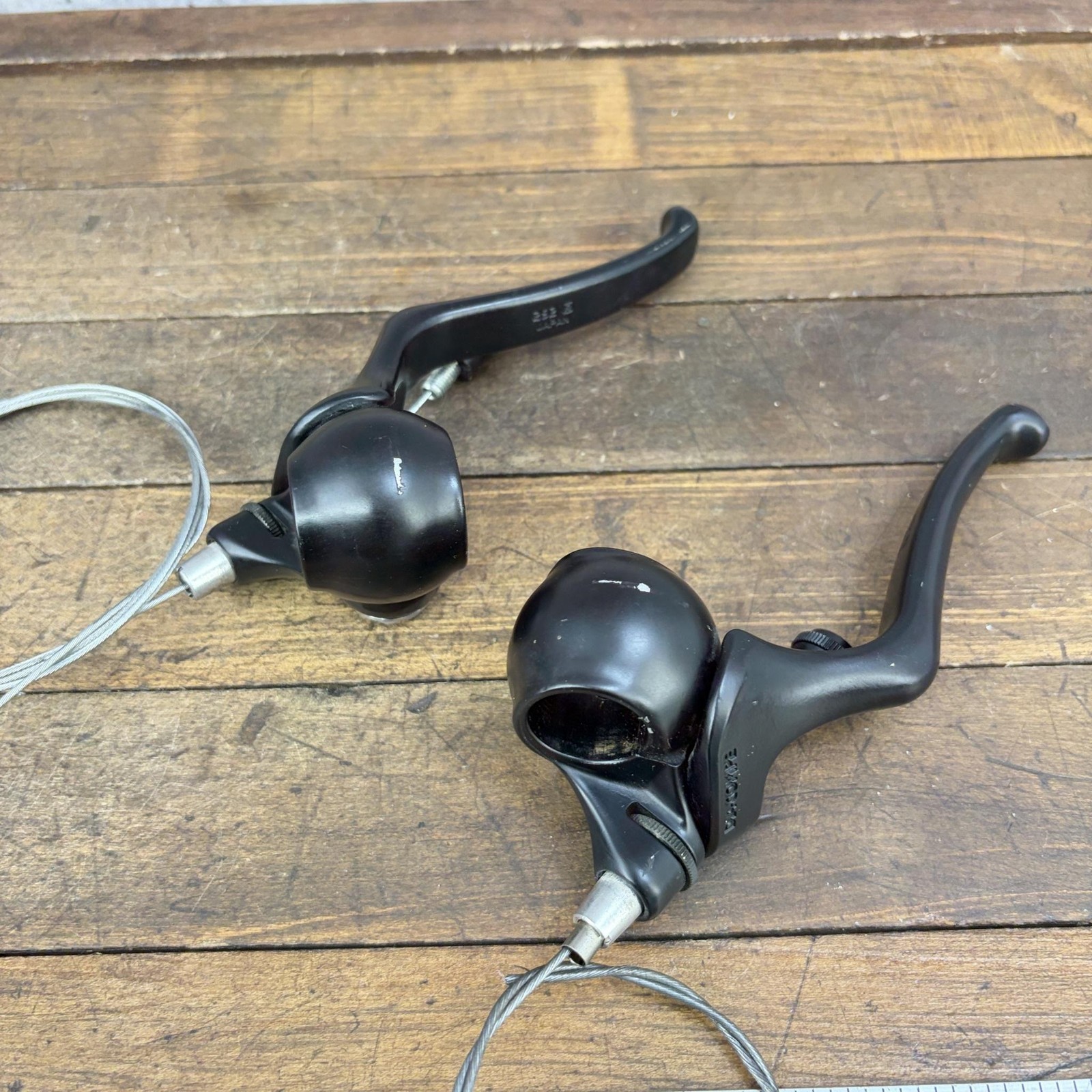 Vintage Dia-Compe Batwing 292 Brake Levers Pair Black Flat Bar MTB Japan