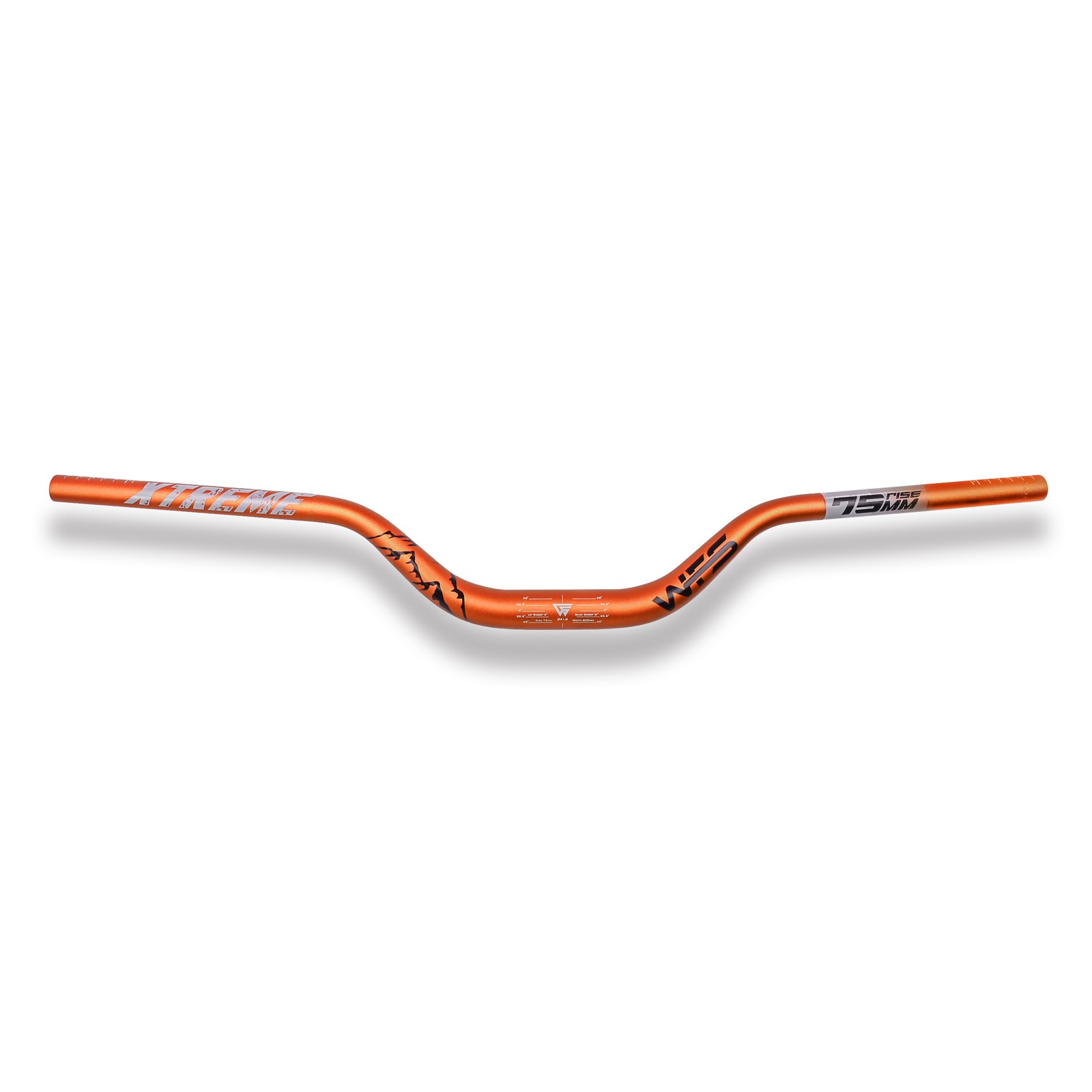 WFS Xtreme 31.8 x 800mm Handlebar 75mm Rise, Orange