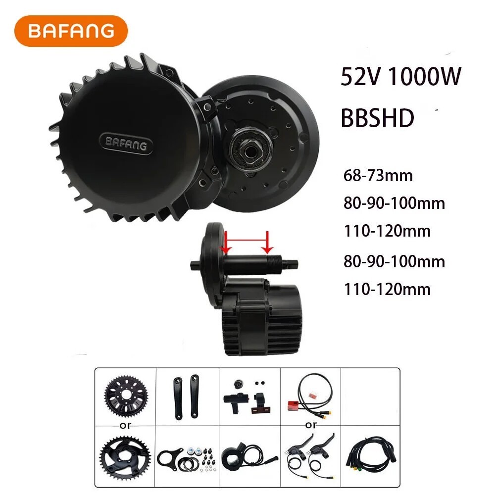 Ebike BAFANG 52V 1000W BBSHD Uart Mid Drive Motor Conversion Kit BB 68/100/120mm