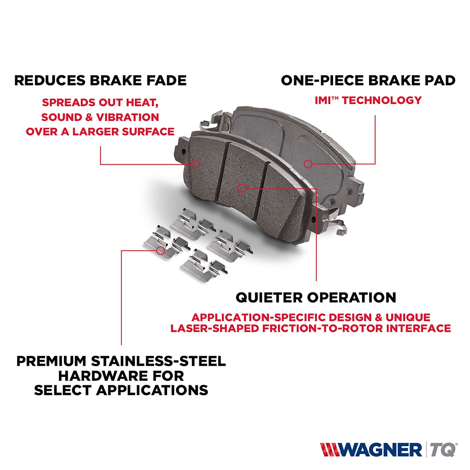 Wagner Brake Thermoquiet Mx818 Semi-Metallic Disc Brake Pad Set