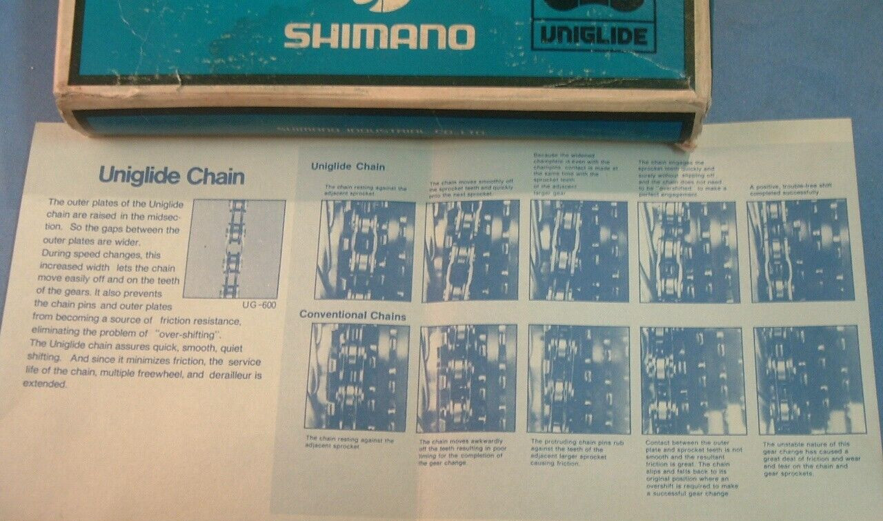 Shimano 600 UniGlide Gold/Bk CN-6110 Chain NEW / NOS Vintage-5/6-Spd-NIB- 120L