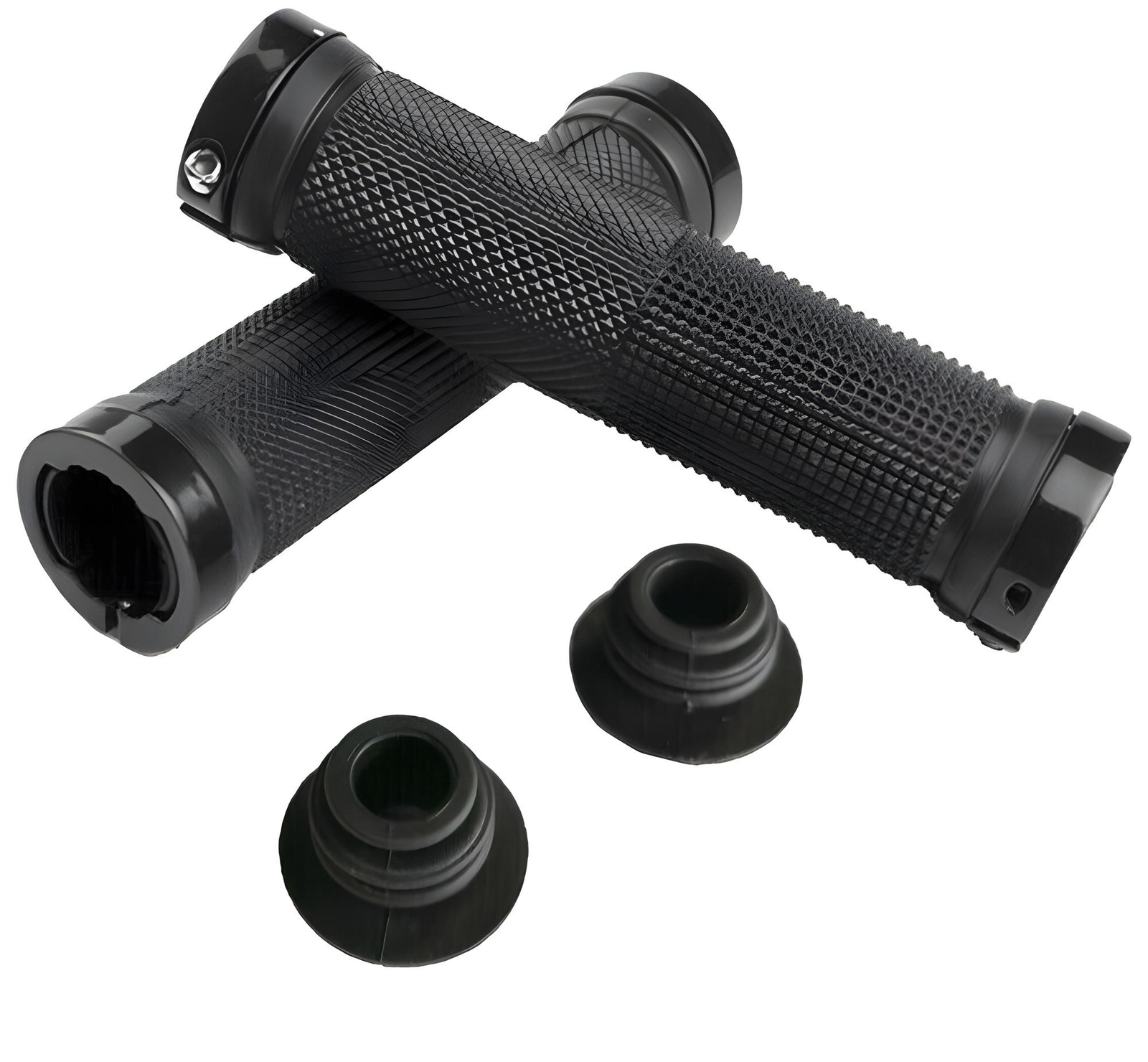 Cycling Lock-On Ends Ergonomic Rubber Bicycle Handlebar MTB Mountain Bike Grips