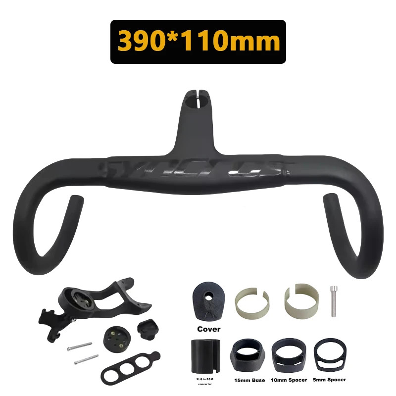 Road Bicycle Carbon Handelbar and Stem 28.6/31.8mm 390-430mm Width Bent Bar