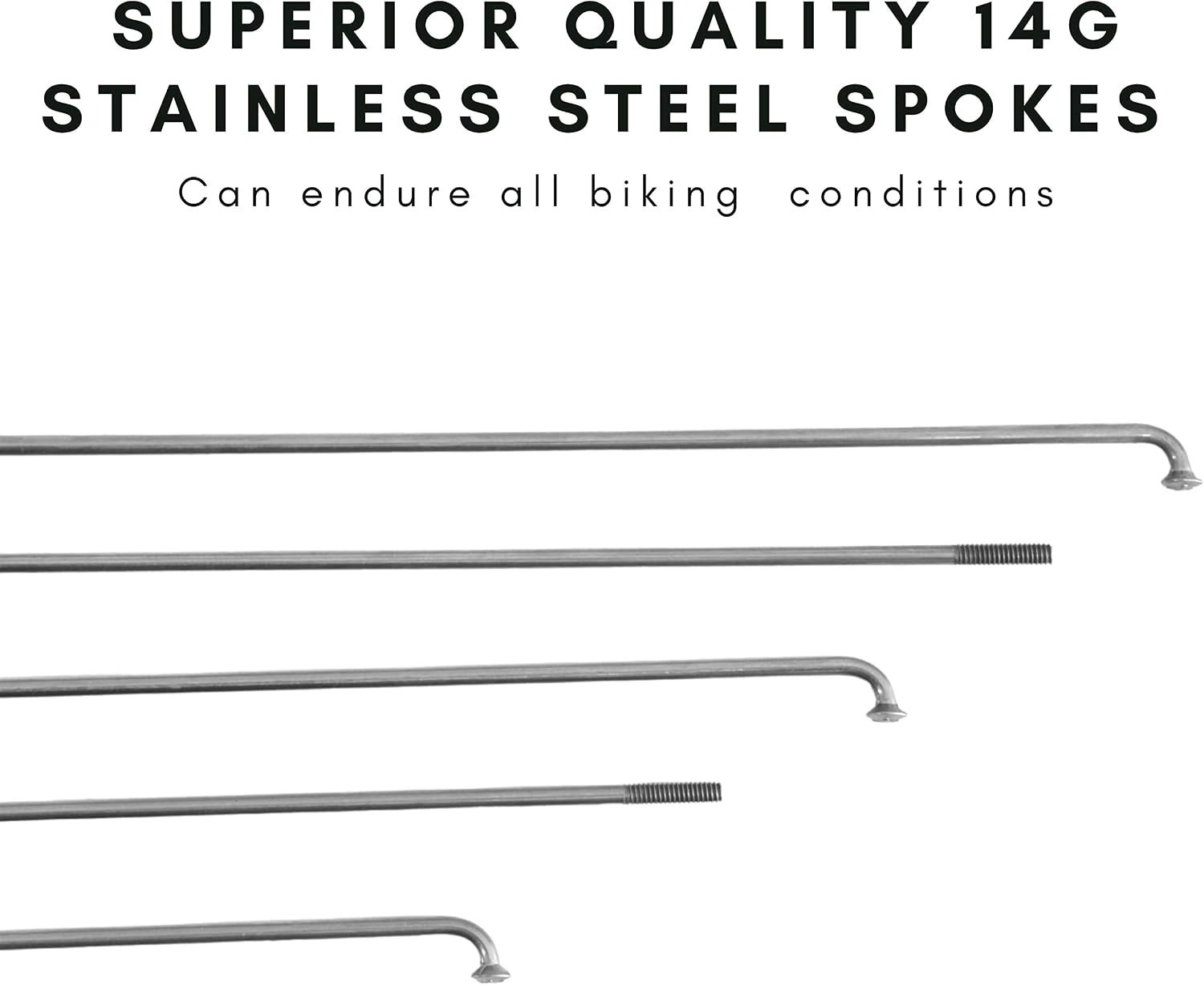 36Pcs 14G Stainless Steel Spokes 254mm – 294mm for MTB