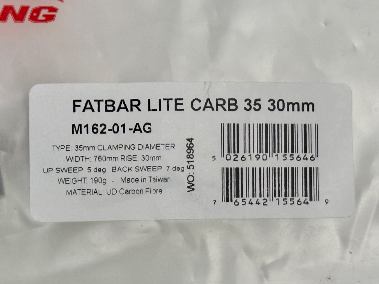 New Limited Edition Gold Renthal FatBar Lite Carbon 35 Handlebar 30mm rise 760mm