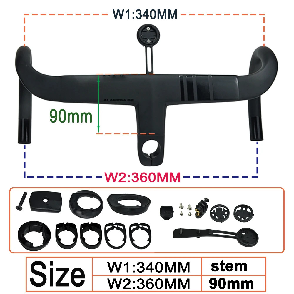 Carbon Fiber Road Bicycle Handlebars with Computer Stand Bicycle Accessories