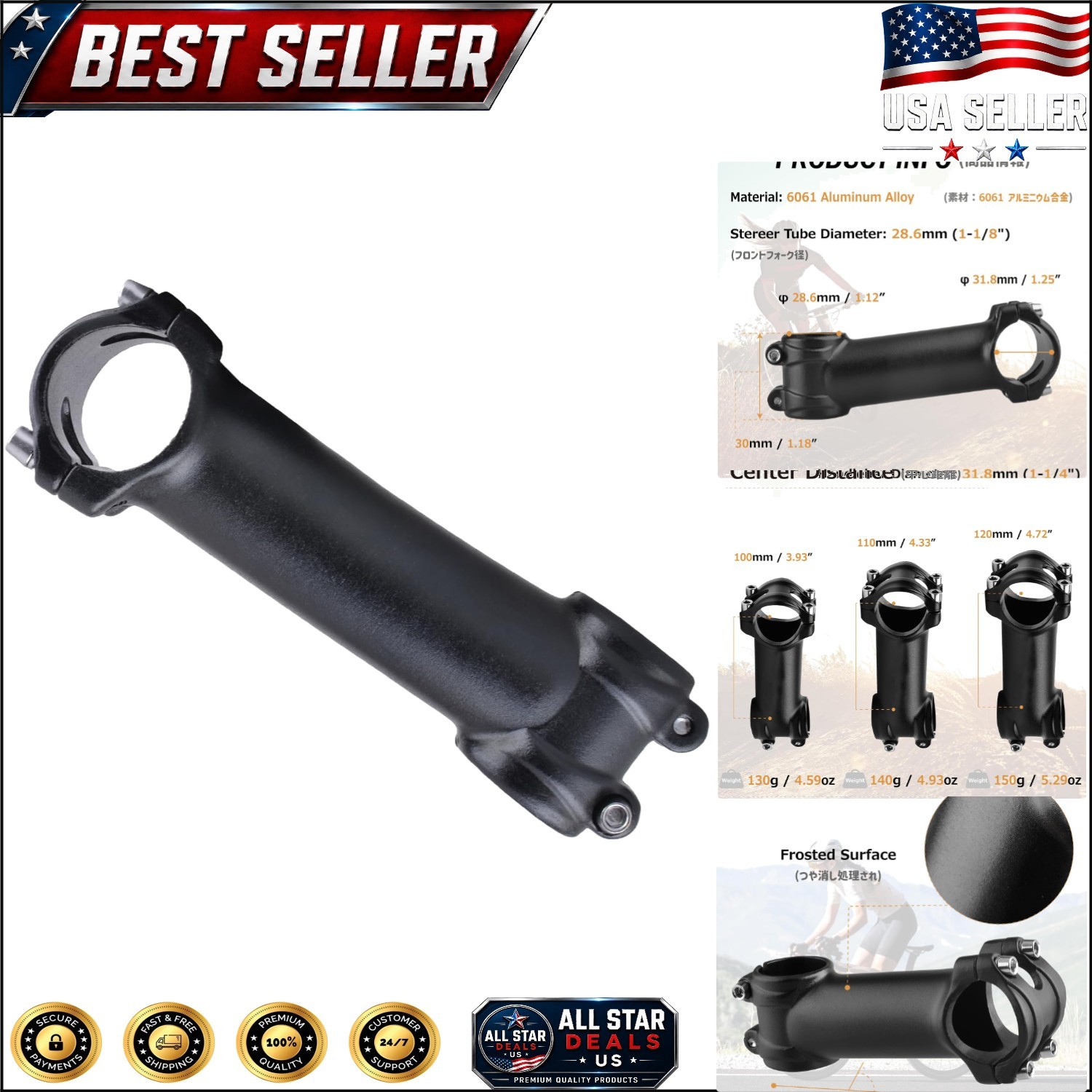 Versatile Adjustable 31.8mm Bike Stem 120mm – Durable and Easy to Install