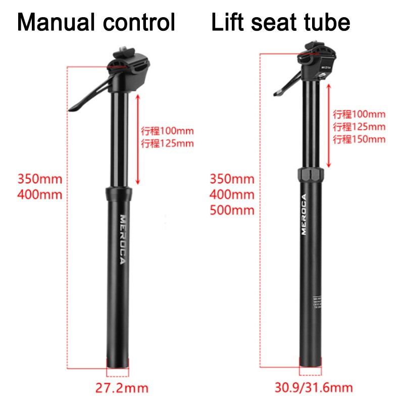 2pcs Mountain Bike Seatpost MTB Bicycle Dropper Seat Post 27.2/30.9/31.6mm