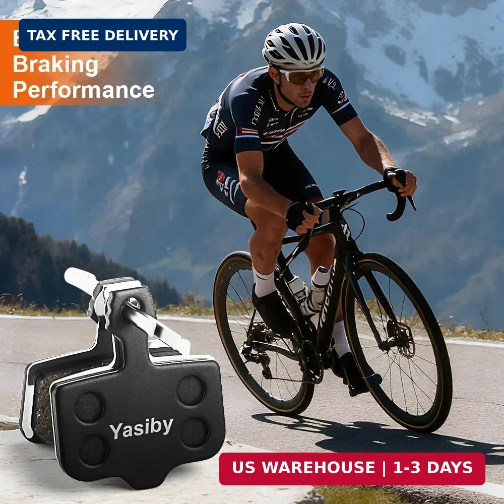 Bike Brake Pads, 4 Pairs Disc Brake Pads High-Performance with Installation Tool