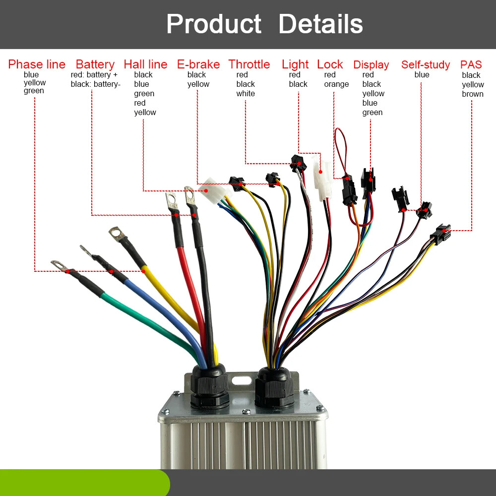 60A Dual Mode Controller with Light Lock Plug for 1000/1500/2000/3000W Motor