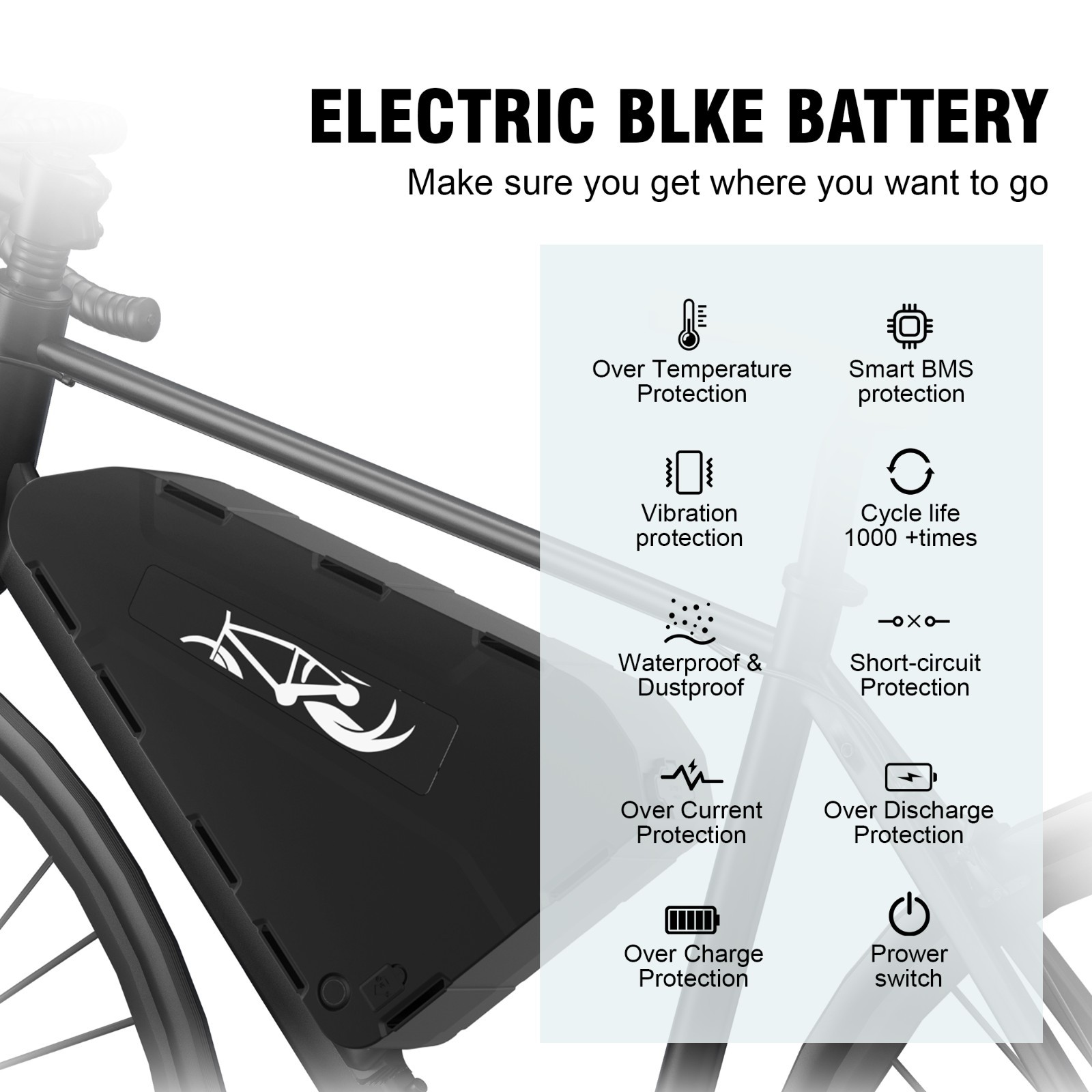 72V 20Ah Triangle Ebike Lithium Battery 80A BMS with Samsung Cells 100-5700W