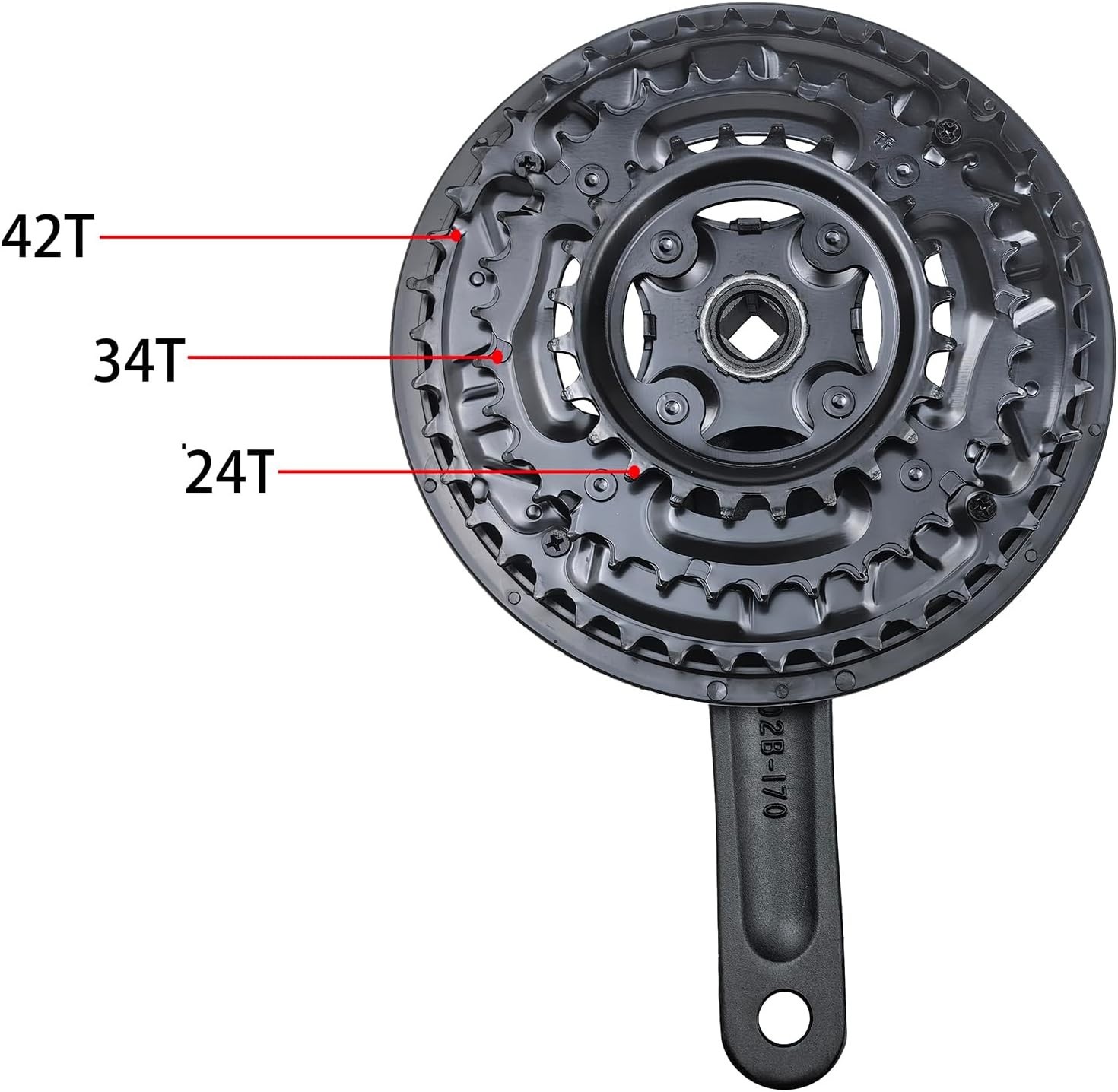 Universal Bicycle Crankset 6/7/8 Speed 42/34/24T – Lightweight Aluminum 170MM