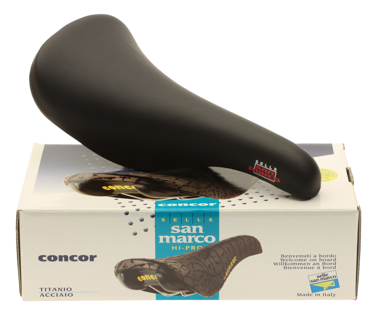 Selle San Marco Concor Supercorsa Hi-Pro Saddle Steel Rails Black NIB NOS NEW