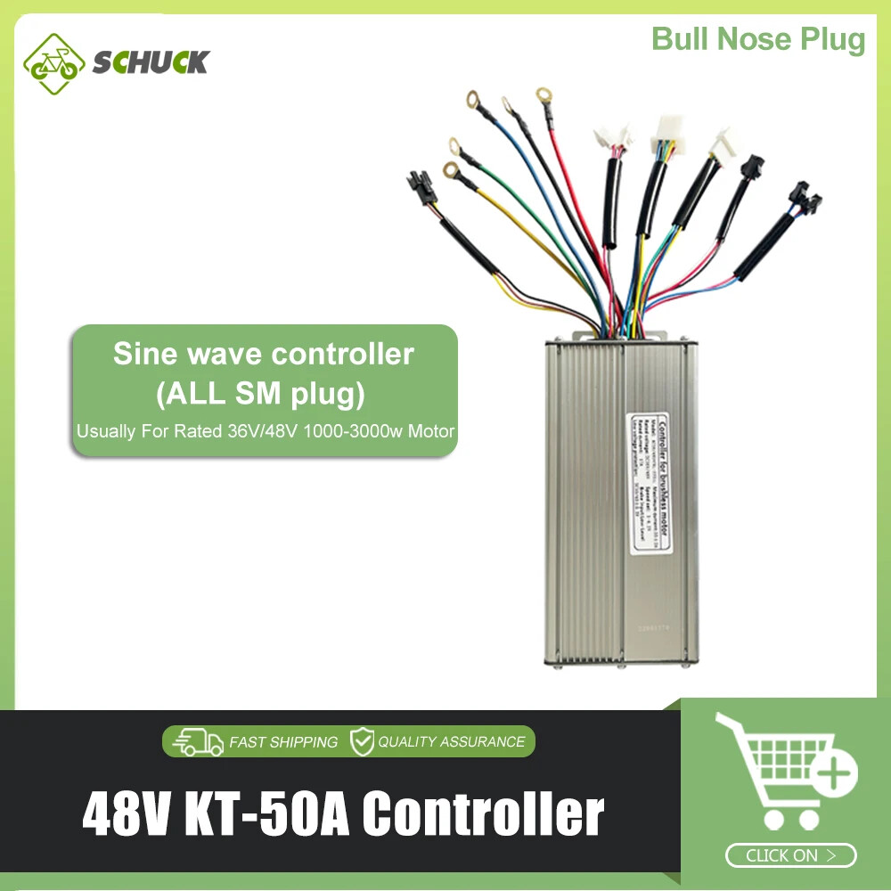 15A-50A E-bike Square Sine Wave Controller Use for 250W-3000W E-bile Motor