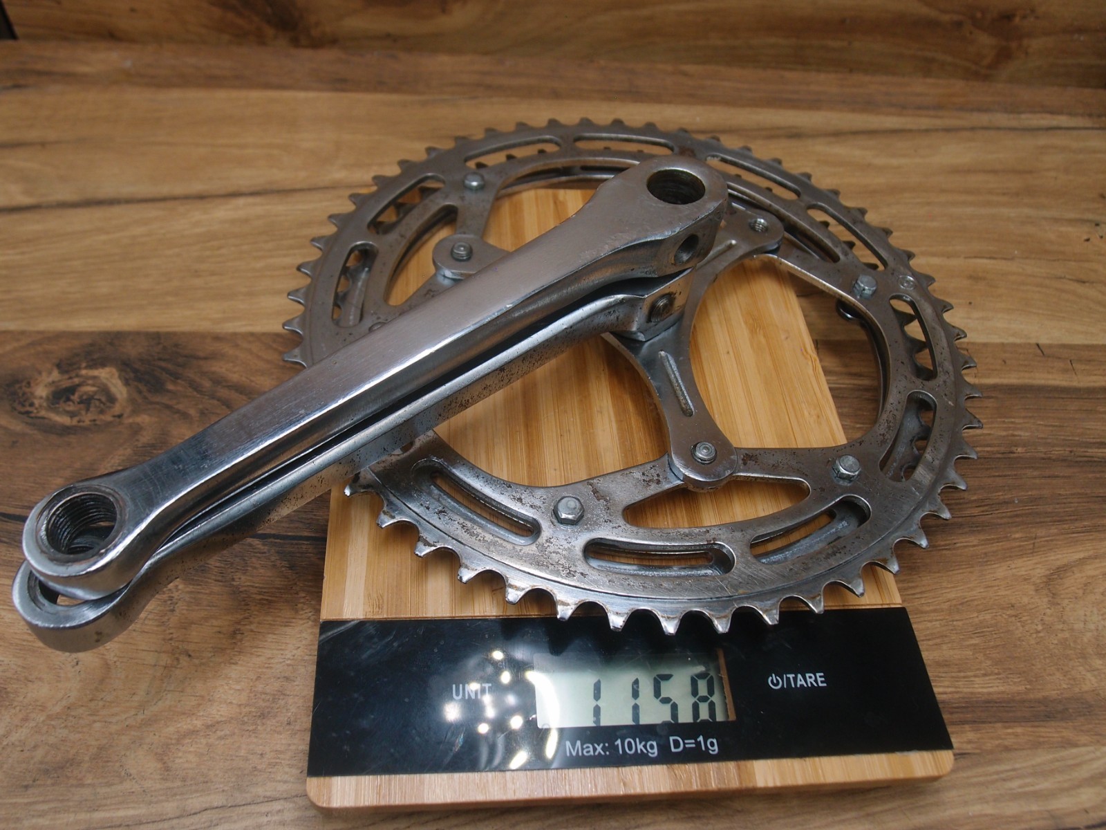 cottered crankset NERVAR made in France 52/47 T 170 mm + bottom bracket 1960’s