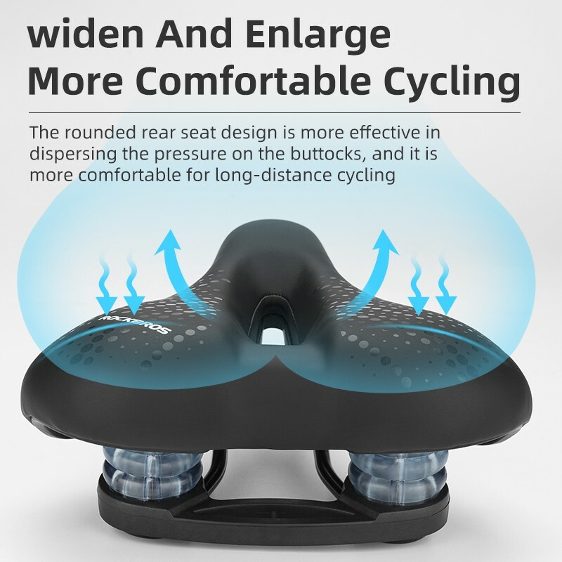 ROCKBROS Bicycle Saddle with Taillight Cycling Seat Soft Cushion Safty Seat