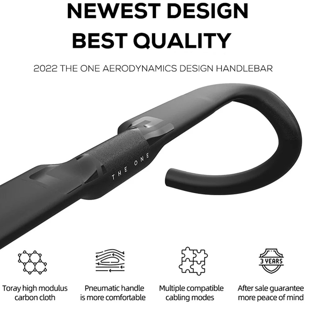 AERO Carbon Road Gravel Bicycle Handlebar 360mm 380mm 400mm 420mm Black Matt