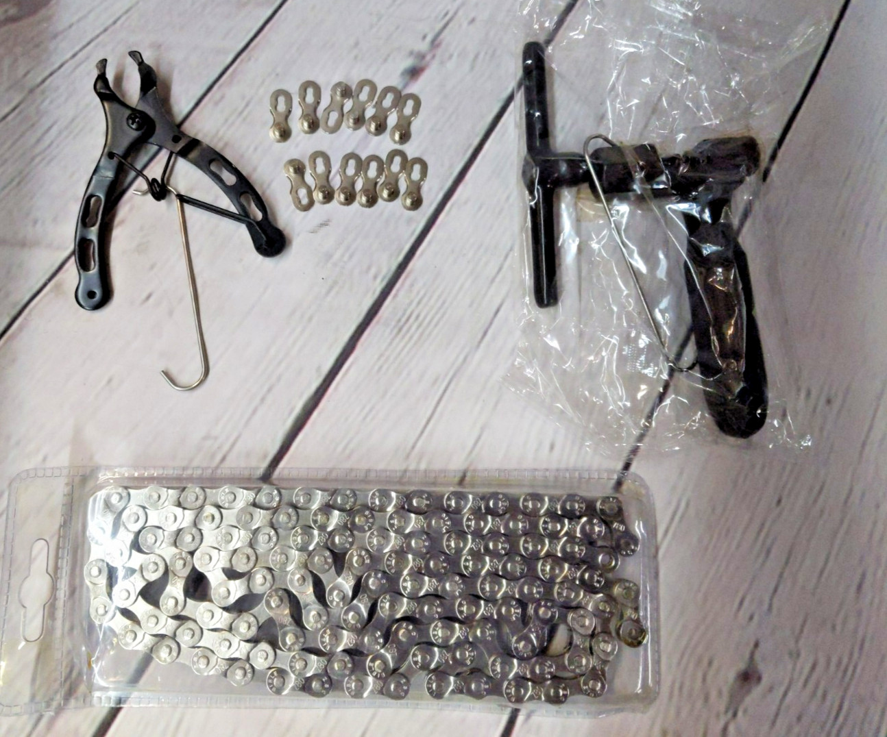 Bike Chain Repair Kit with Chain, Repair Links, Chain Breaker and Link Plier