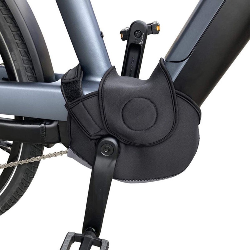 Black Noprn Bike Motor Cover 29x26cm Windproof Dustproof Engine Protector