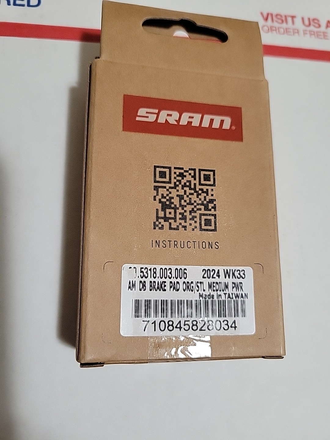 SRAM Medium Disc Brake Pads – Organic Grey Steel Backed, Powerful,