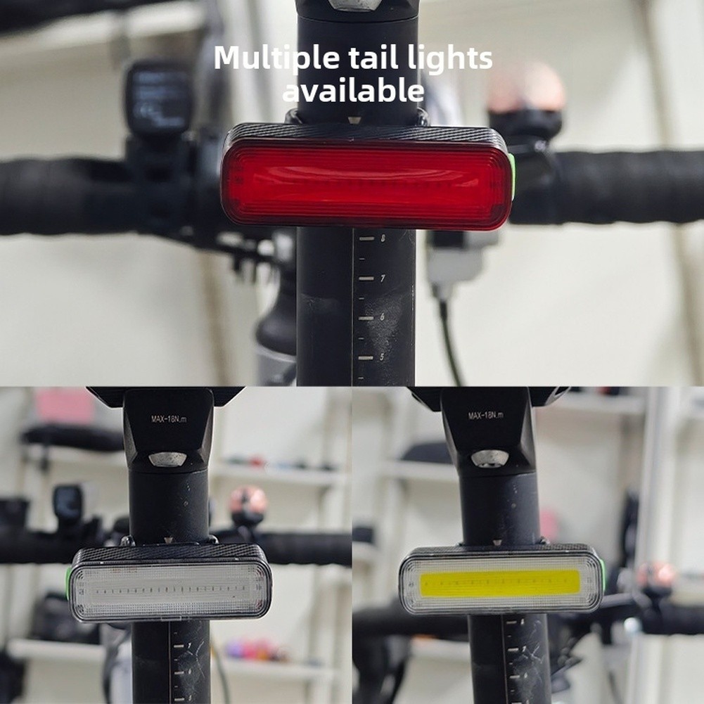 Bike Tail Light USB Rechargeable Taillight with Rubber Strap for Night Cycling
