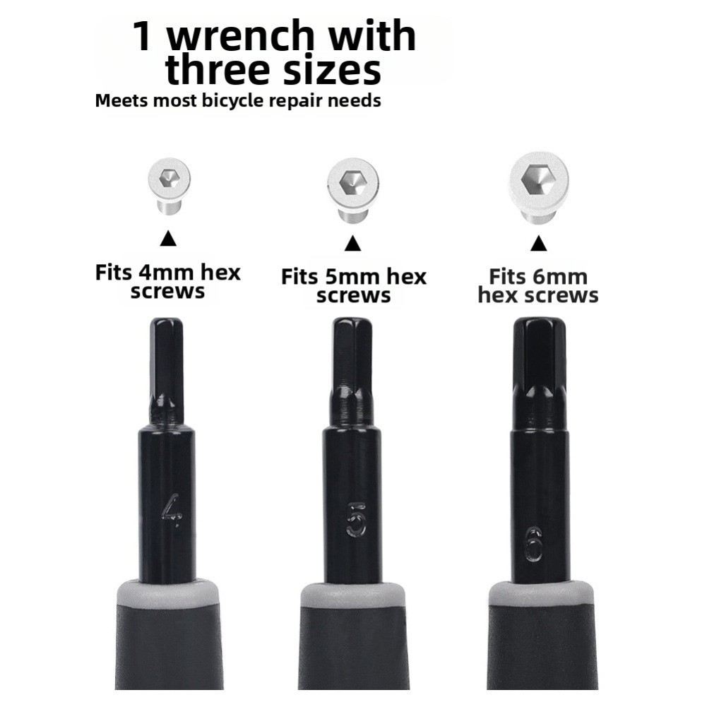 Bicycle Maintenance Triple Internal Hex Wrench Tool for 4 5 6mm Hex Screws