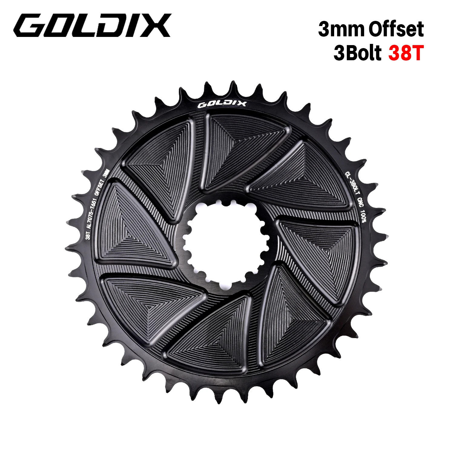 3mm Offset 3-Bolt AERO Wide Narrow Teeth Chainring for MTB Road Bicycle Crankset