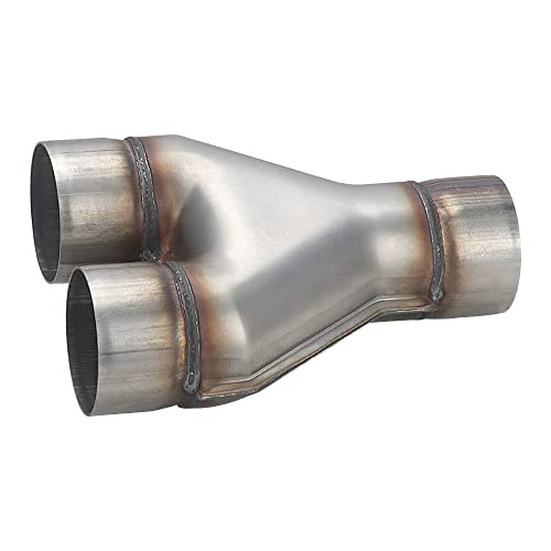 Exhaust 3″ Inlet, Stainless Steel 10″ Long Dual 3″ 3.0inch 10″Long Wide Y Pipe
