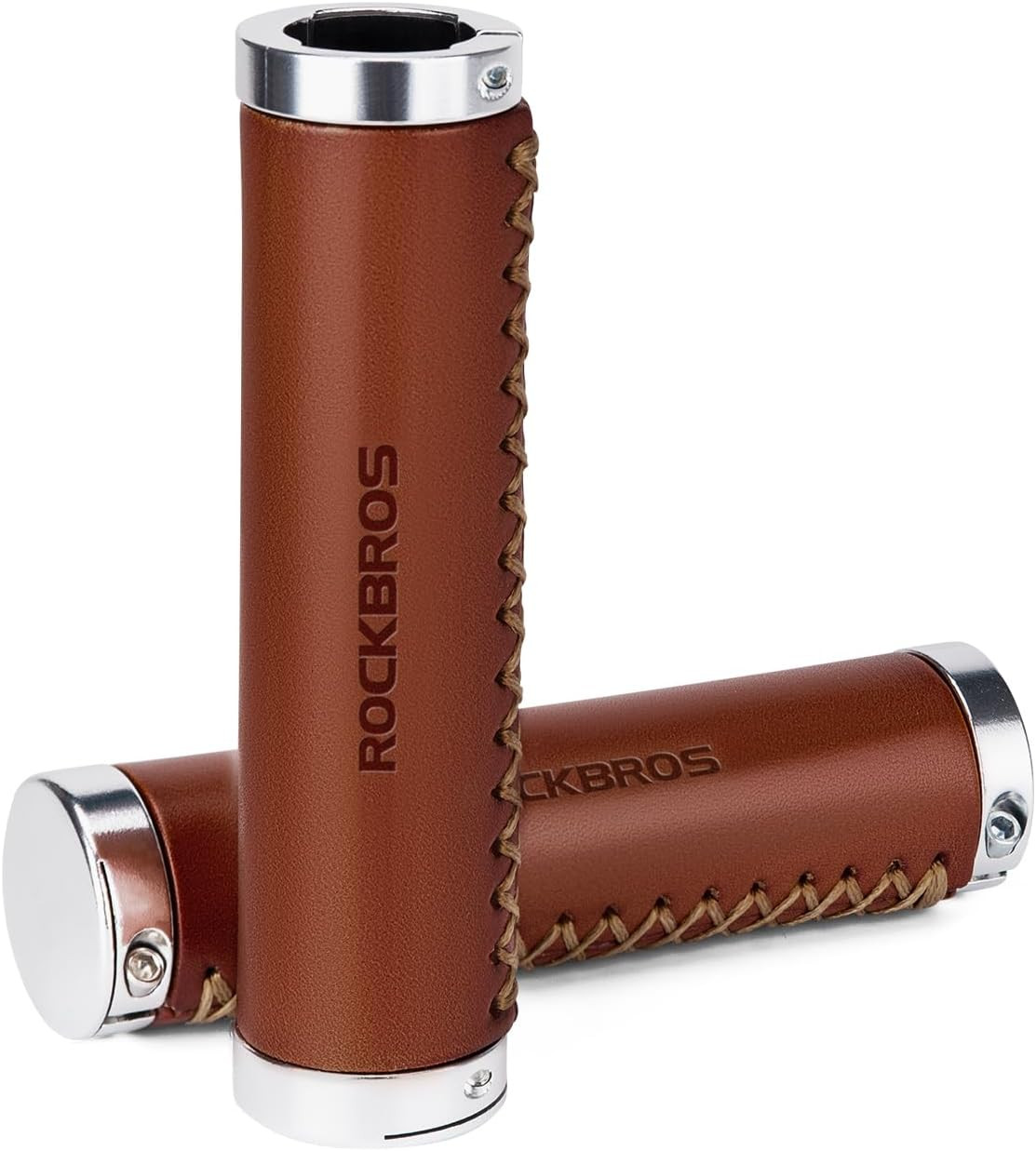 Leather Bike Handlebar Grips for 22.2mm Vintage Mountain Bike Folding Bicycle fo