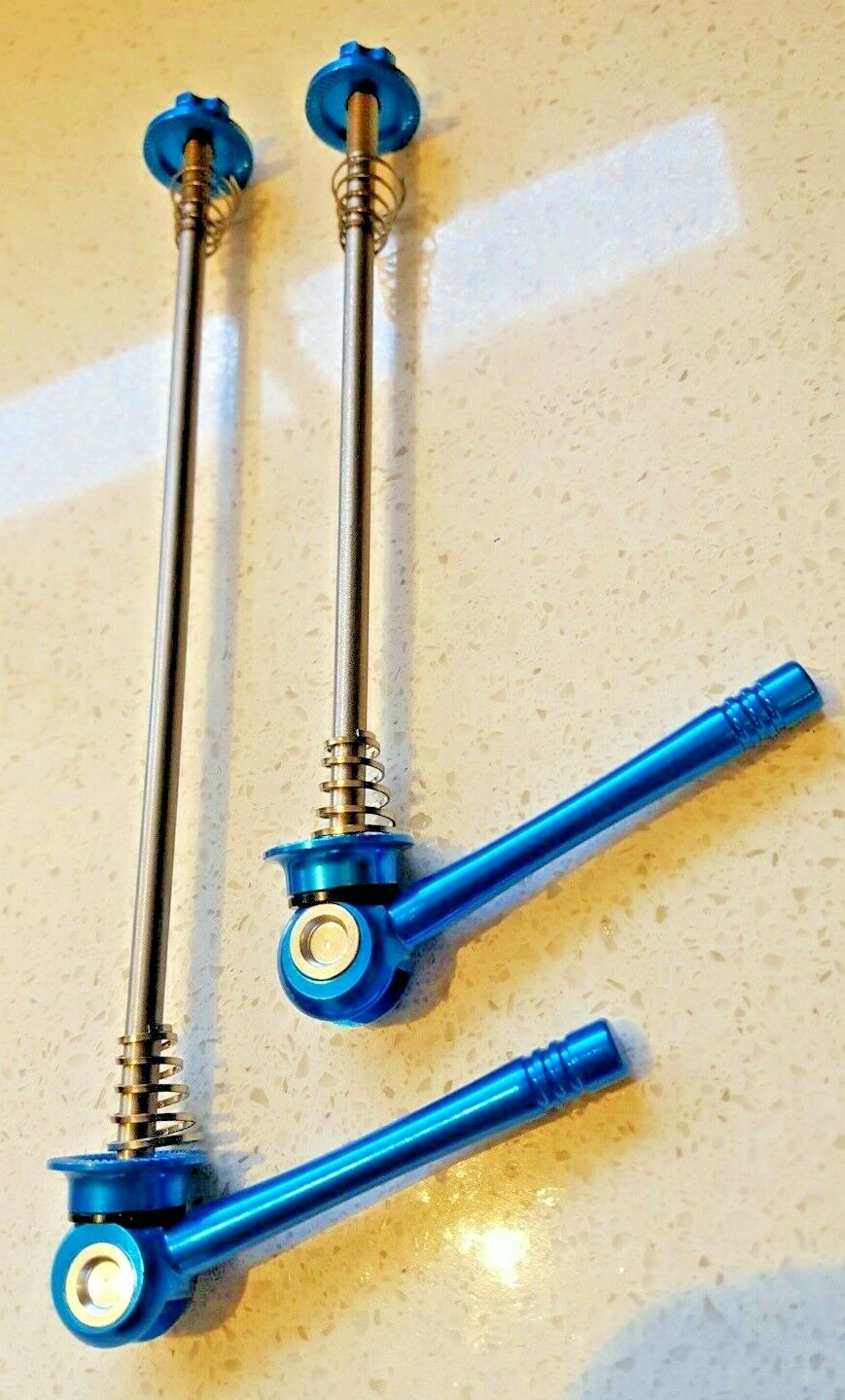SKEWERS, Titanium & Alloy, «AEROZINE» 45 g, a pair, Quality, Strong & blue Anod.