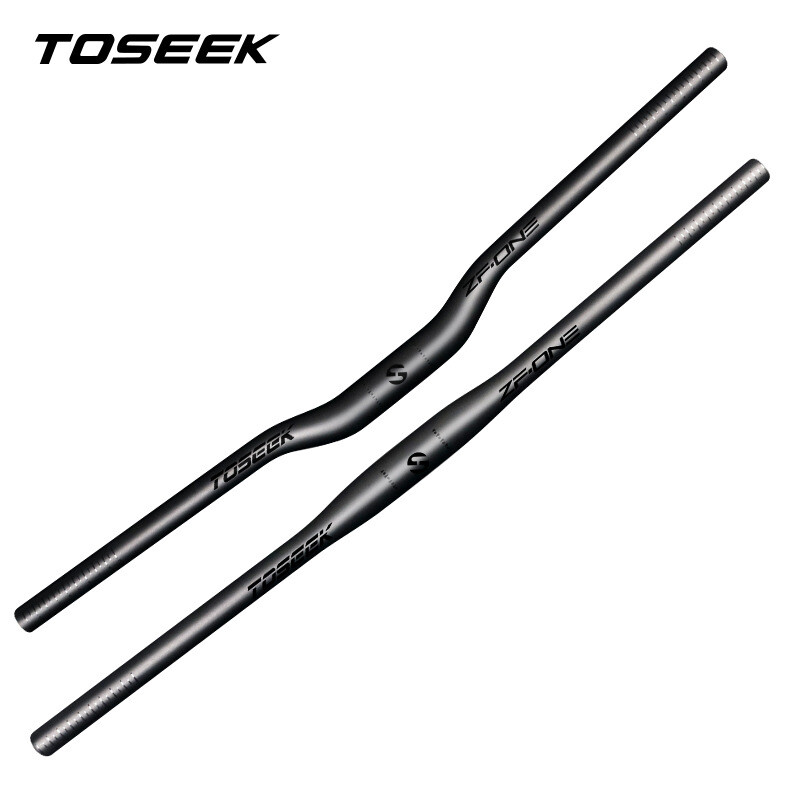 TOSEEK Carbon Bicycle Handlebar Mountain Bike Flat Bar Rise Bar 31.8*600-760mm