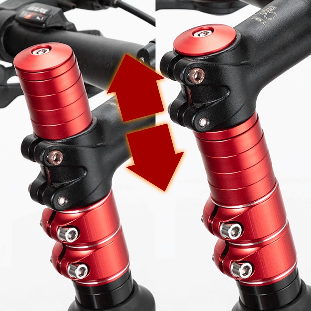 Bike Stem Riser – 3 Pack – Adjustable Height Bike Fork Stem Mulitple Standard
